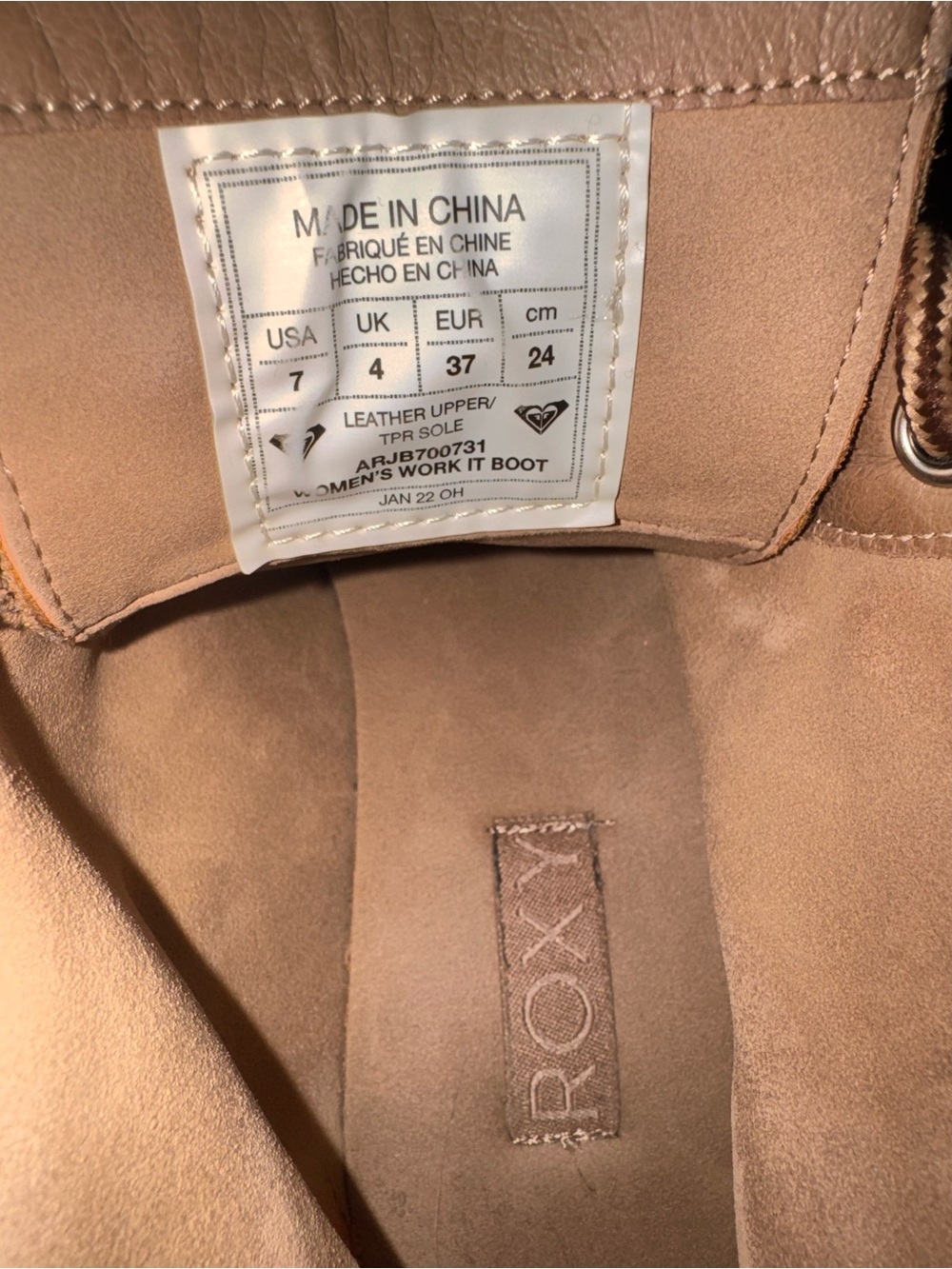 Roxy Tan Lace-Up Suede Work It Hiking Ankle Boots - Picture 14 of 16
